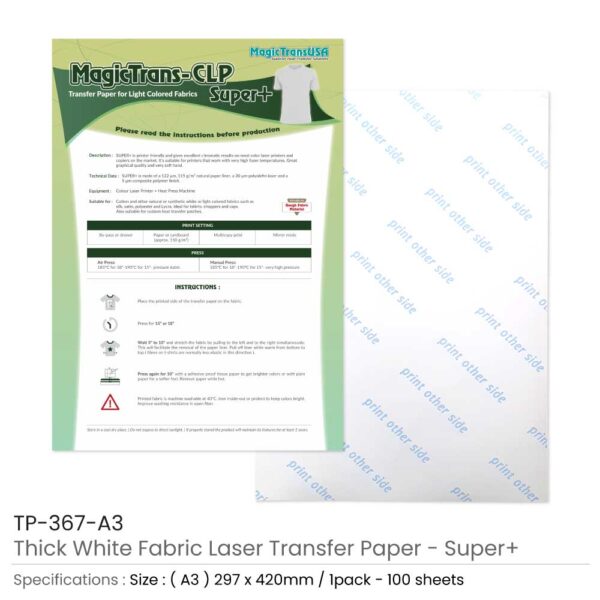 A3 Light Laser Transfer Papers
