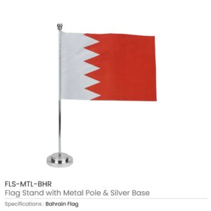 Flag with Metal Pole & Silver Plated Plastic Base - Image 8