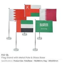Flag with Metal Pole & Clear Glass Round Base - Image 3