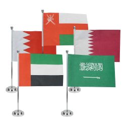 Flag with Metal Pole & Silver Plated Plastic Base - Image 1