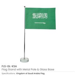 Flag with Metal Pole & Clear Glass Round Base - Image 7