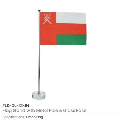 Flag with Metal Pole & Clear Glass Round Base - Image 6