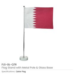 Flag with Metal Pole & Clear Glass Round Base - Image 5