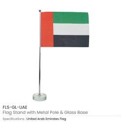 Flag with Metal Pole & Clear Glass Round Base - Image 4