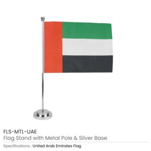 Flag with Metal Pole & Silver Plated Plastic Base - Image 4