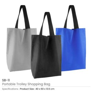 Portable Trolley Bags with Handles & Two Foldable Wheels - Image 3