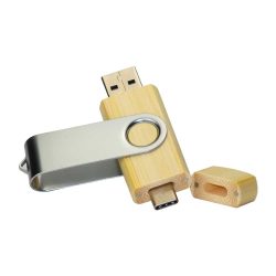 OTG Bamboo Swivel USB Flash Drives 32GB Type C - Image 4
