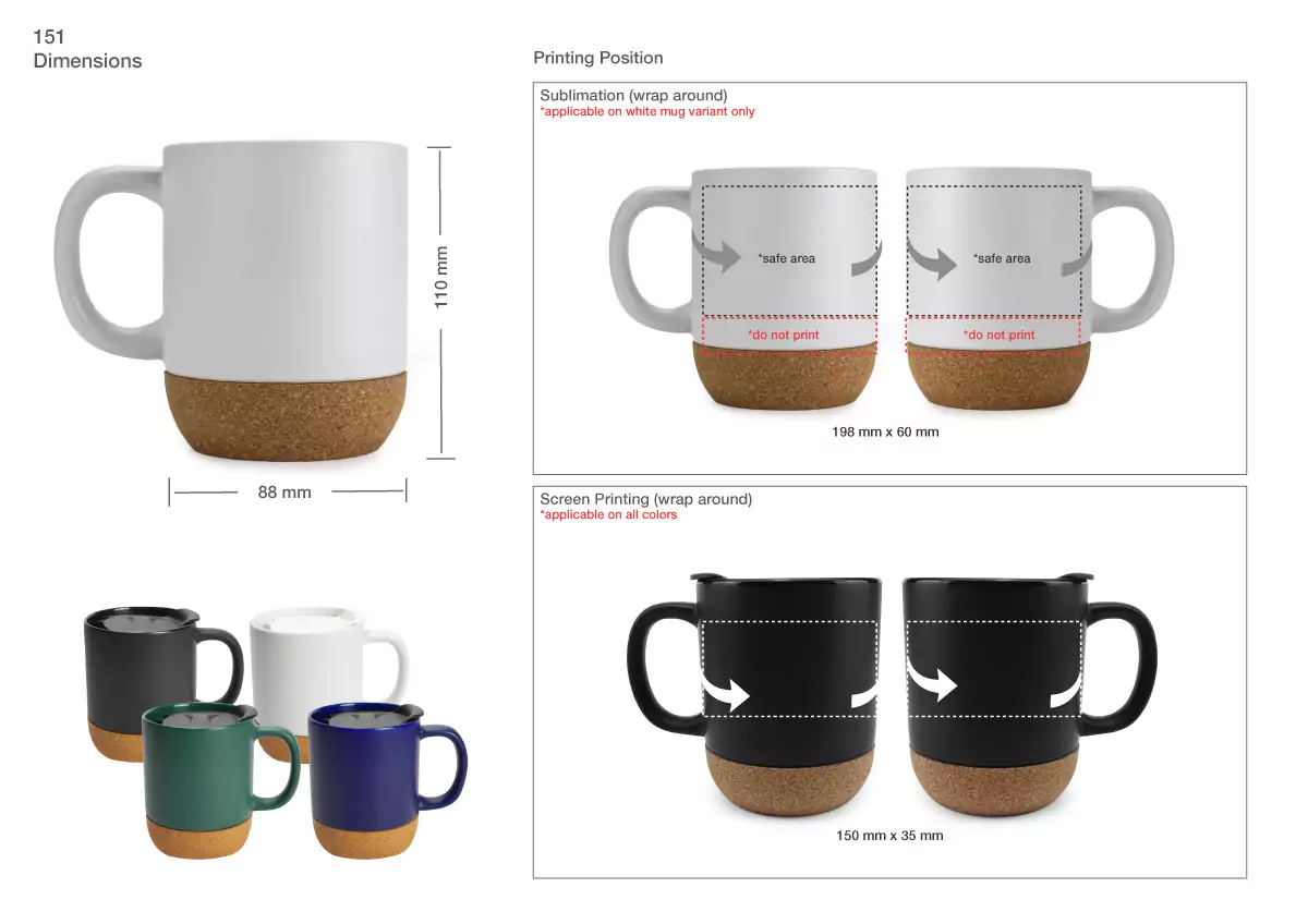 Ceramic Mugs with Lid Printing Details