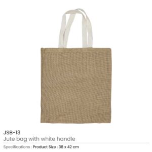 Jute Bags with White Handle