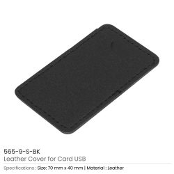 Black Leather Cover For Card Shaped USB Flash - Image 4