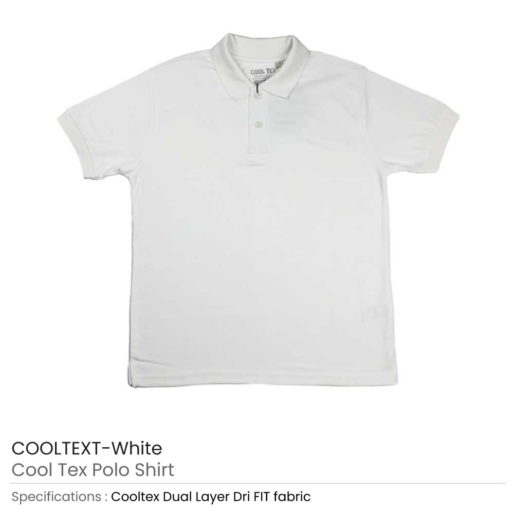 Polo-Shirt-White-COOLTEXT-WHT