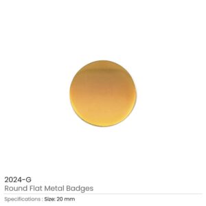 Round Metal Badges Gold