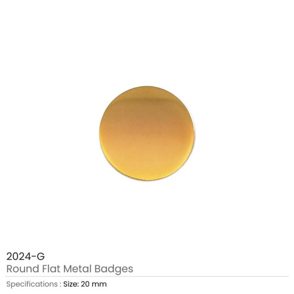 Round Metal Badges Gold