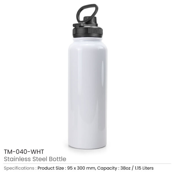 Double Wall Stainless Steel Bottles Glossy White