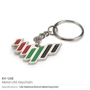 UAE Metal Keychains in UAE Logo 7 Lines Design - Image 3