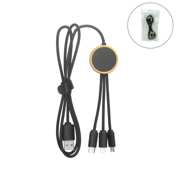 thumbnail image 2 of 3-in-1 LED Fast Charging USB Cable | Type-C, Micro USB, 8-Pin | Nylon Braided | 3ft 2 of 6