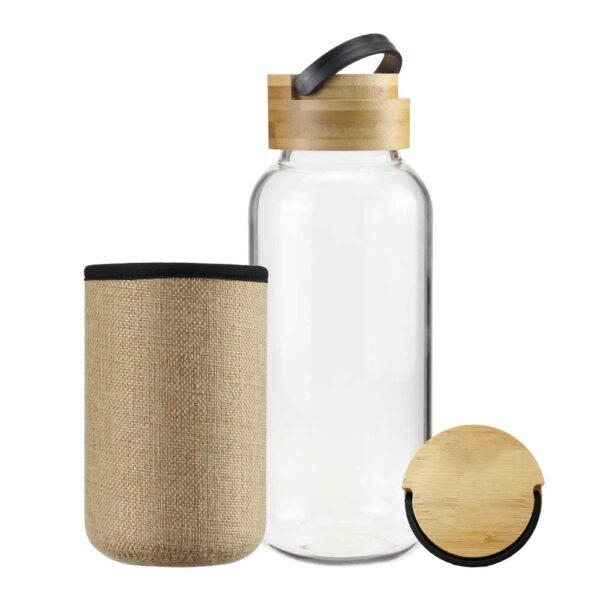 Glass Bottles with Bamboo Lid