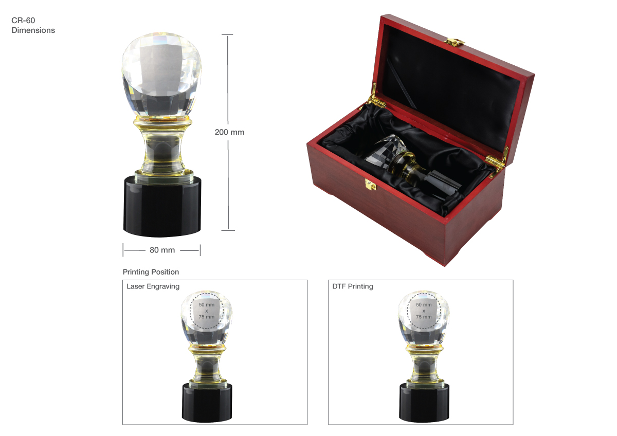 Printing Details on Crystal Trophy