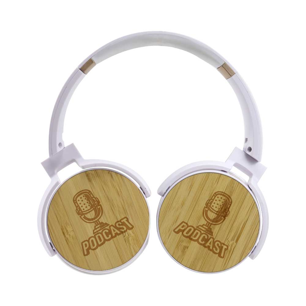 Bluetooth-Headphone-with-Bamboo-Touch-EAR-B5-WHT-with-Printing