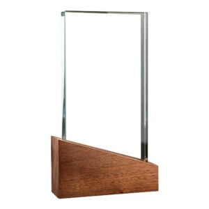 Crystal Awards with Wood Base