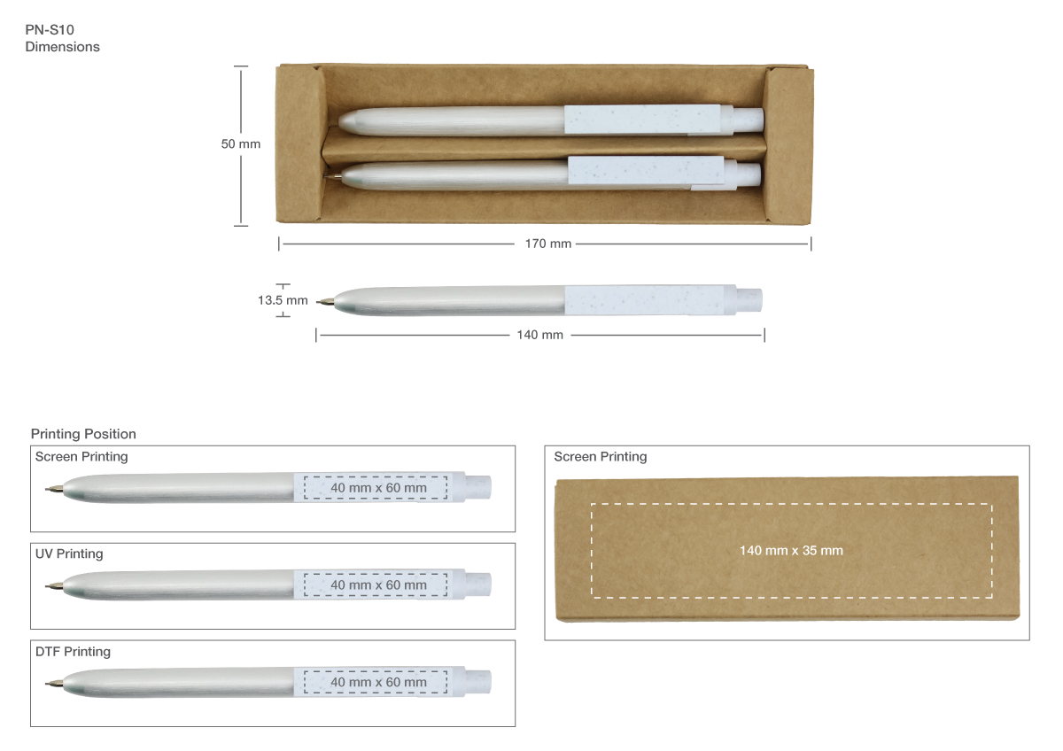 Printing Details Pen and Pencil Sets