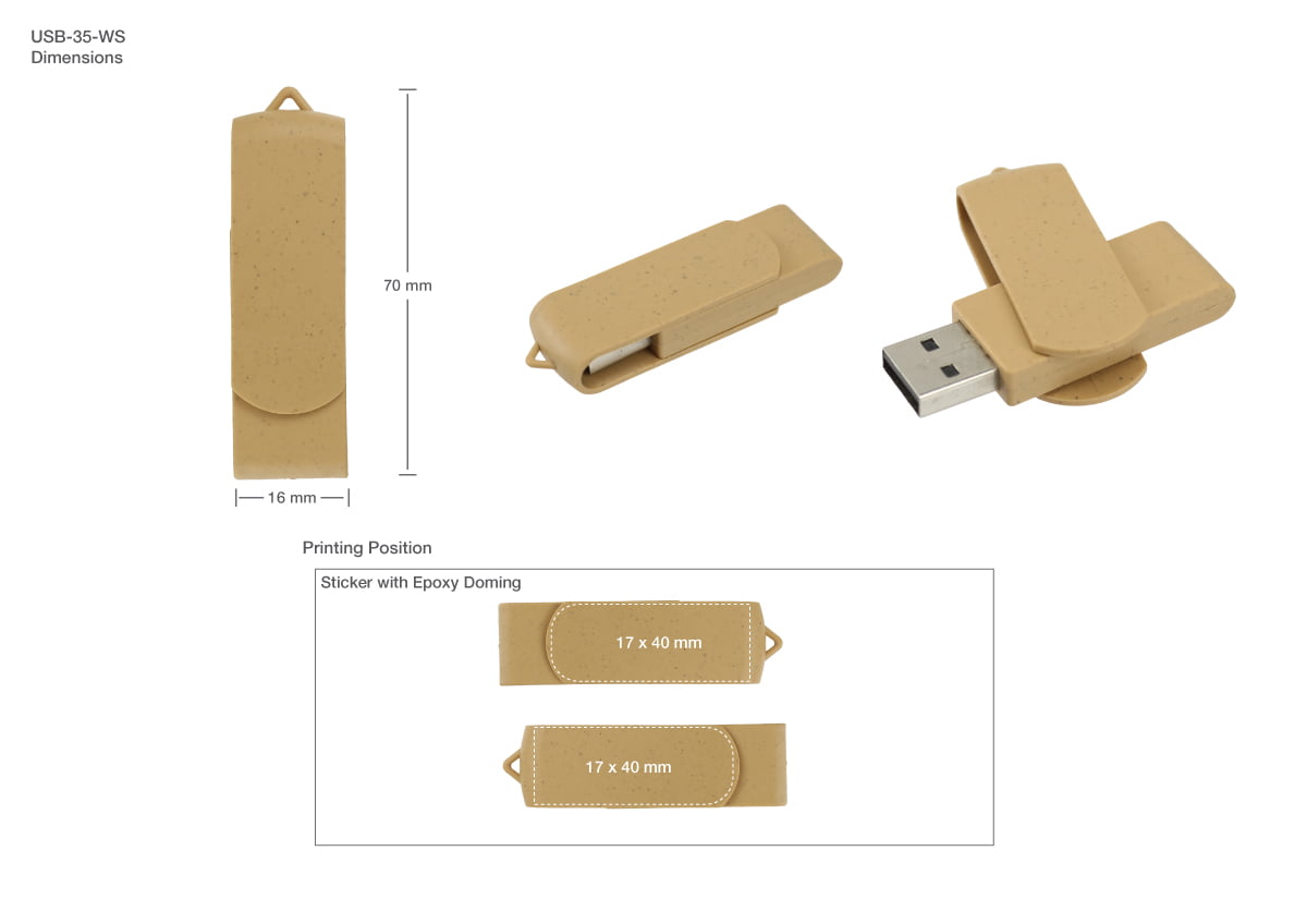 Print Details Swivel USB