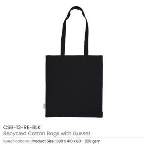 Recycled Cotton Tote Bags with Gusset 8 Oz - Image 4