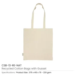Recycled Cotton Tote Bags with Gusset 271 GSM (8 Oz) - Image 6