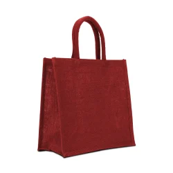 Reusable Square Jute Bag Red