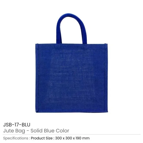 Reusable Square Jute Bags Blue