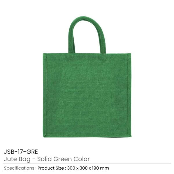 Reusable Square Jute Bags Green