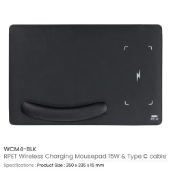 RPET Wireless Charging Mousepads Details