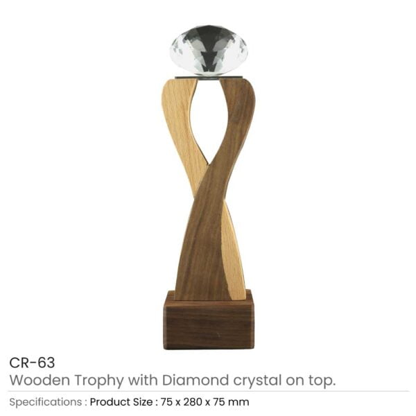 Wooden Crystal Trophy Details