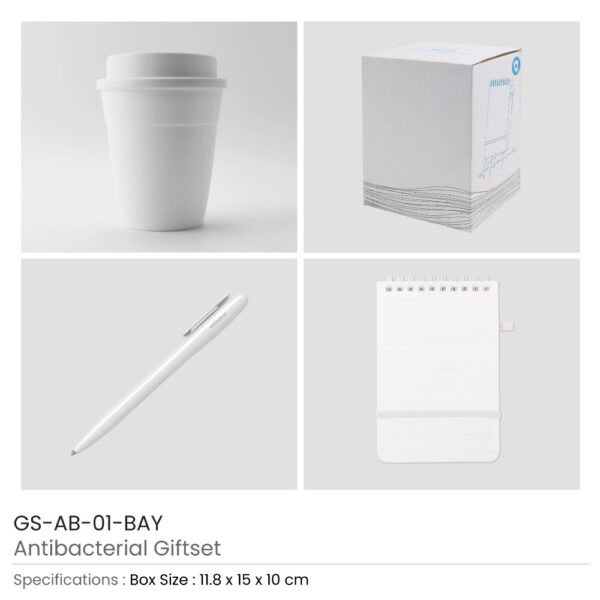 Antibacterial Gift Set with Cup, Notepad and Bay Pen
