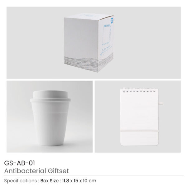 Antibacterial Gift Set with Cup and Notepad
