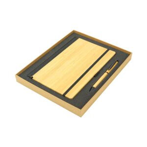 Bamboo Journal Set with A5 Size Notebook and Pen - Image 4