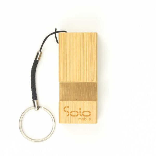 Branding Bamboo Phone Stand Keychain