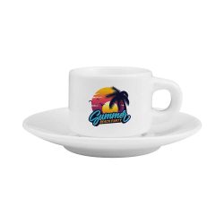 Branding White Cup and Saucer