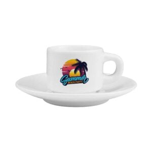 Branding White Cup and Saucer