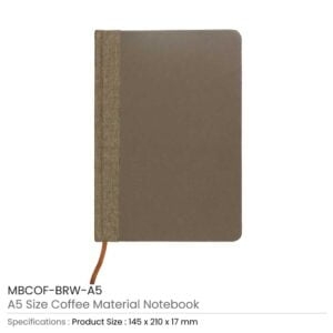 A5 Coffee Material Notebooks | 96 sheets & Page Marker - Image 3