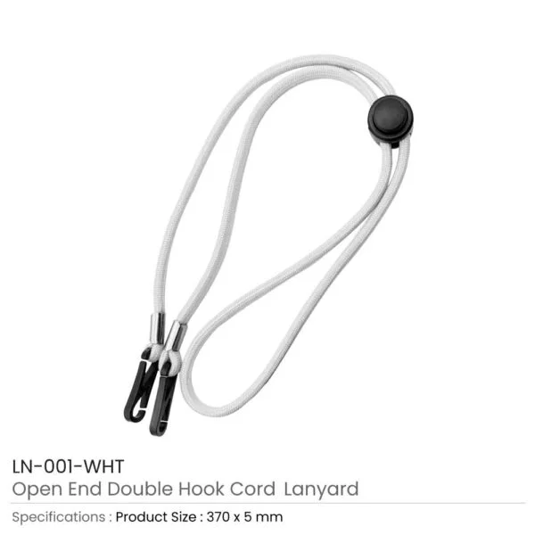 Double Hook Cord lanyard White