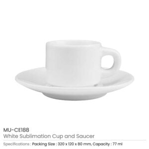 White Cup and Saucer Details