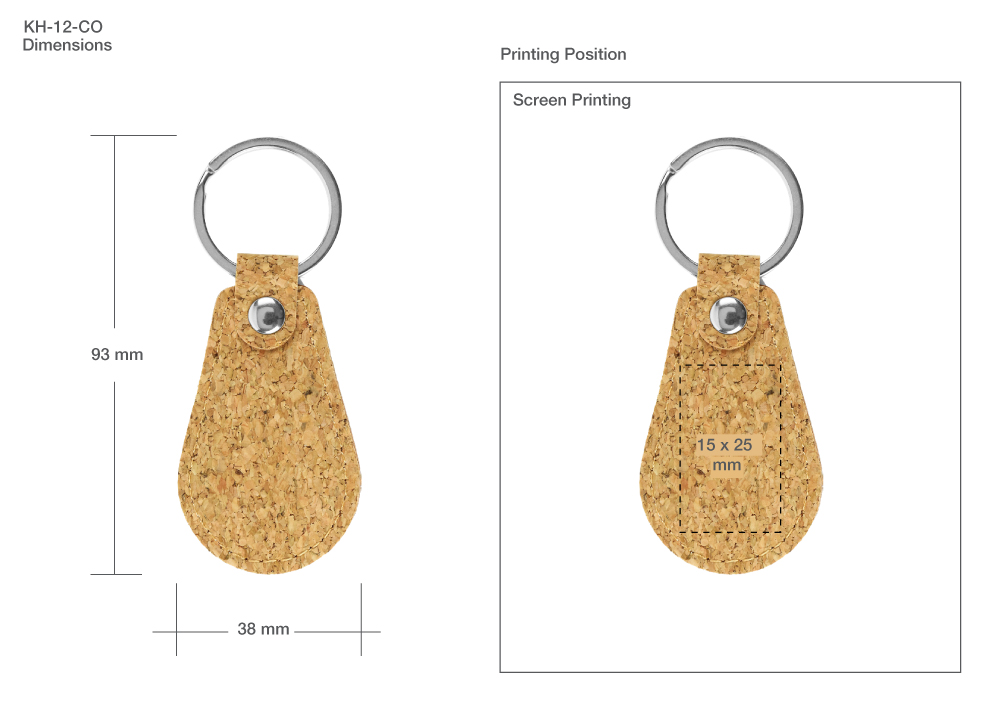 Printing Details Cork PU Keychains