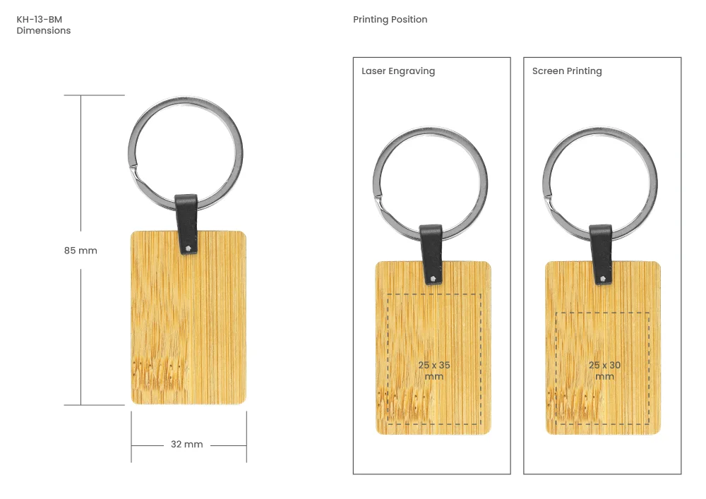 Printing Details Keychain Rectangle Shaped