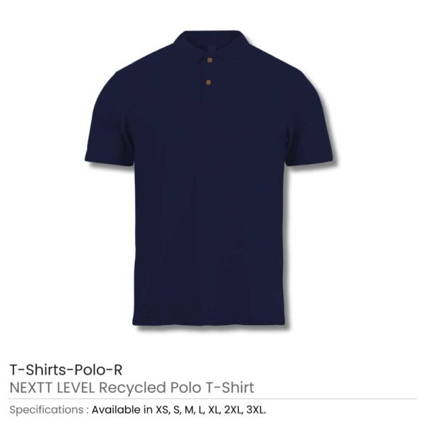 Recycled Polo Tshirts Navy Blue