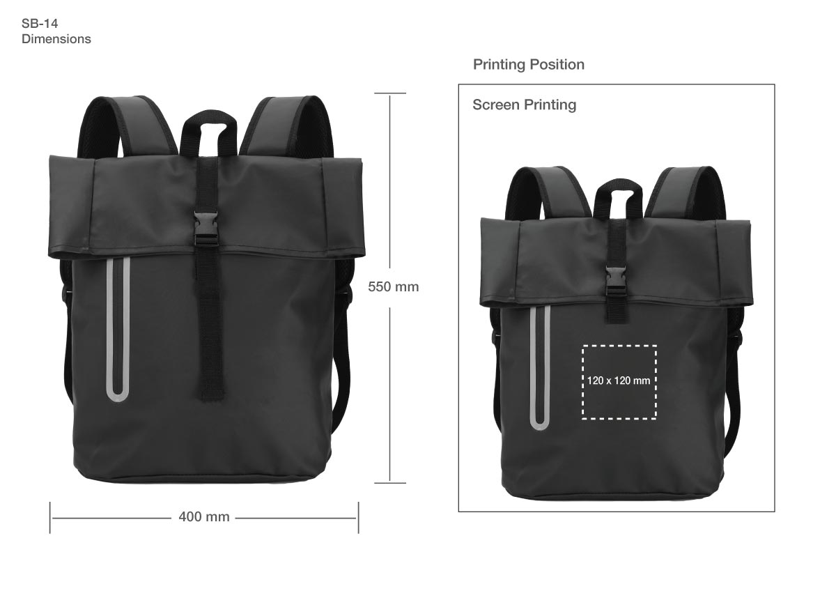 Roll-Top Backpacks Printing Details