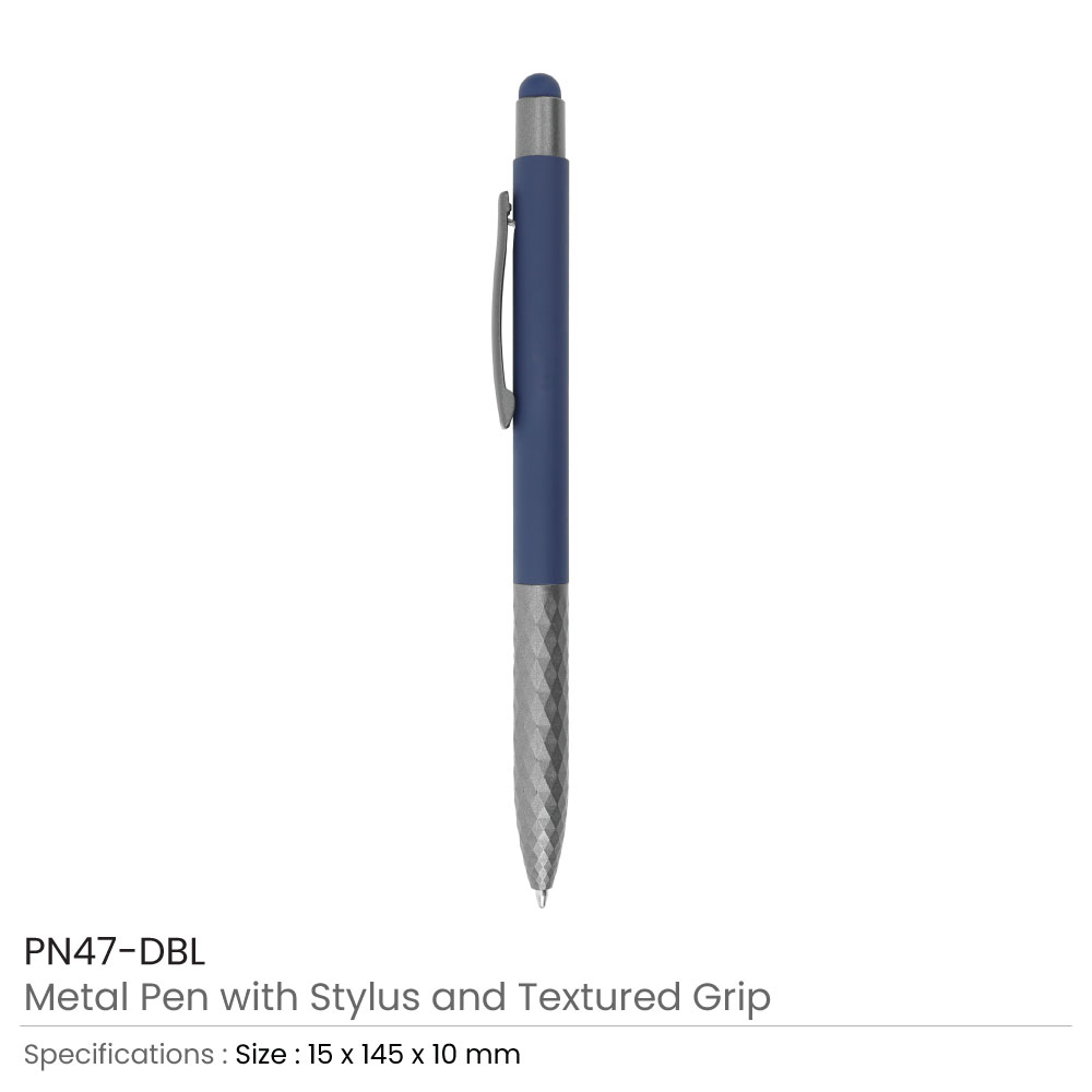 Stylus-Metal-Pens-with-Textured-Grip-PN47-DBL