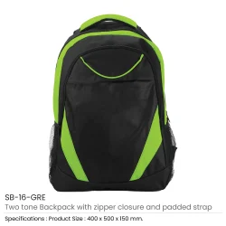 Two toned Backpack Green