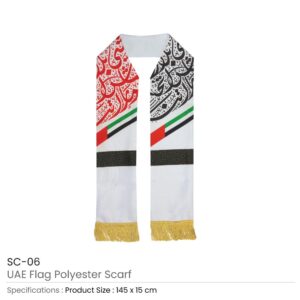 UAE Scarf Gold Tassel Details