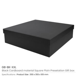 Black Plain Gift Box Size XXL Cardboard Material - Image 3